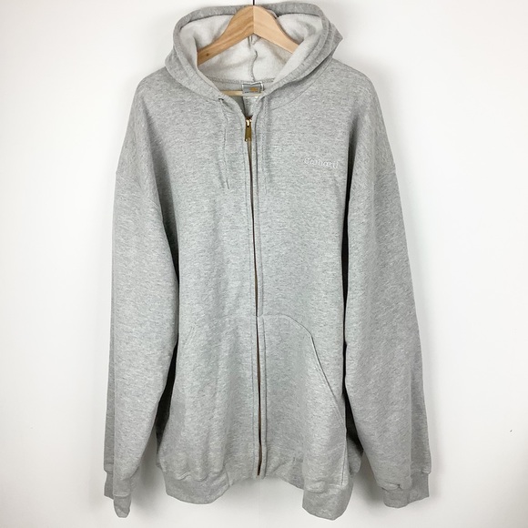 New Carhartt Loose Fit Midweight Full Zip Gray Hooded Sweatshirt 3XL Tall